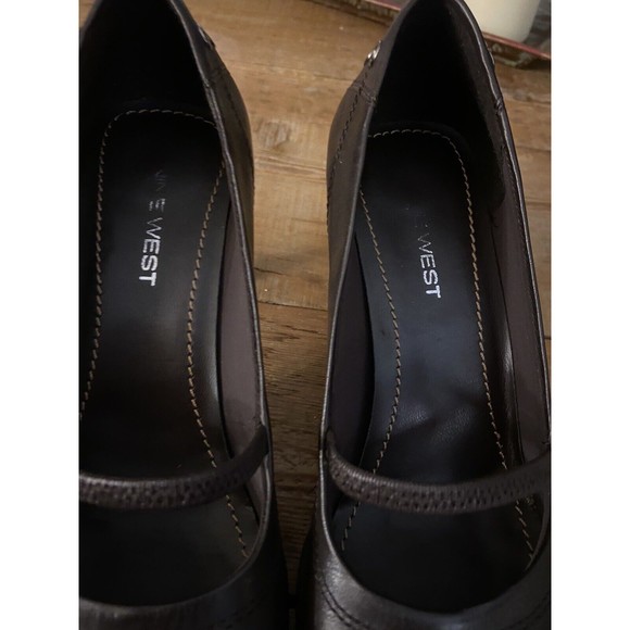 Nine West Women’s Brown Leather Avena Heels Size 7.5 - Picture 6 of 7